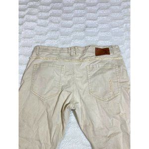 KROME+ Men's Skinny Fit Beige Biker Pants 36x32